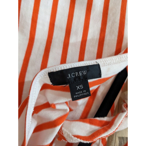 🐢SOLD🐢 J. Crew Top XS White Red Striped Long Sleeve Tie Back Casual Classic - Picture 8 of 11